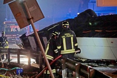 In Venice, a bus crashed off a bridge, killing more than 20 tourists