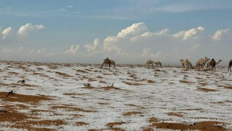 Snow and hail fell in the UAE