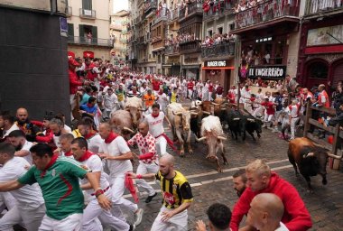 Five people were injured during a bull run in Spain