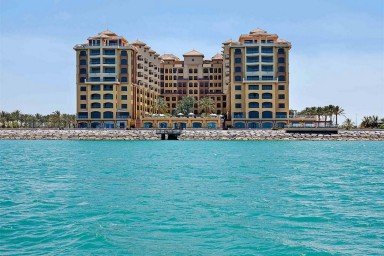 Construction of the beach at the Marjan Island Resort Hotel