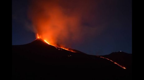 Mount Etna erupts in Sicily