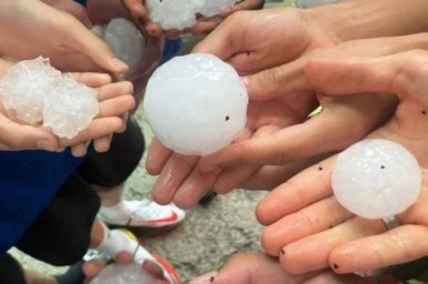 Giant hail fell in Catalonia