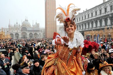 The traditional carnival has begun in Venice